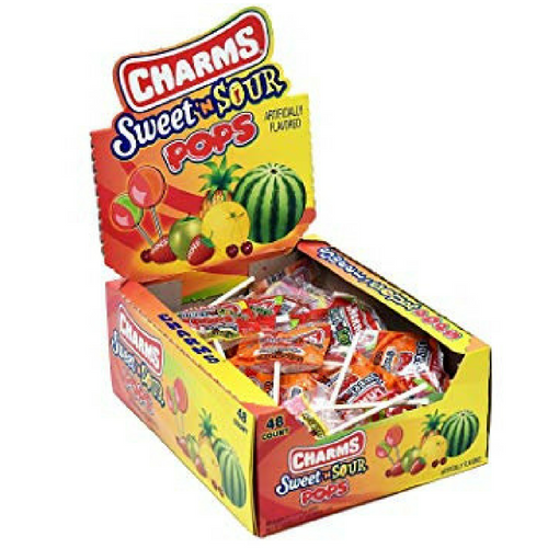 Charms Blow Pop Sweet N Sour Lollipops Retro Candy 48 CT