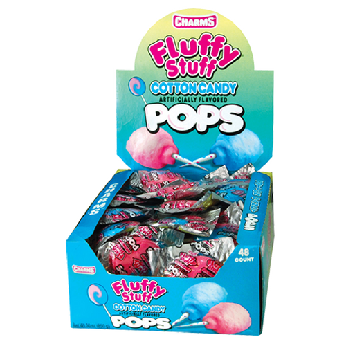Charms Fluffy Stuff Cotton Candy Pops 48CT