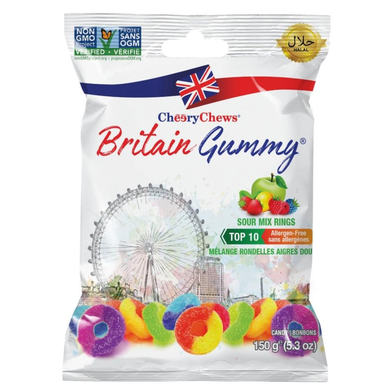 Britain Gummy Sour Mix Rings 150g