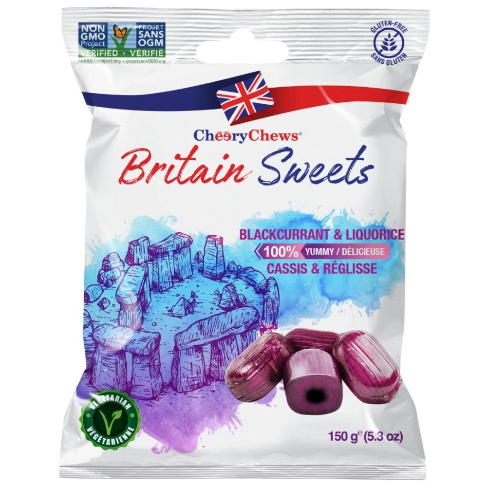 Britain Sweets Blackcurrant & Liquorice 150g 24 Pack