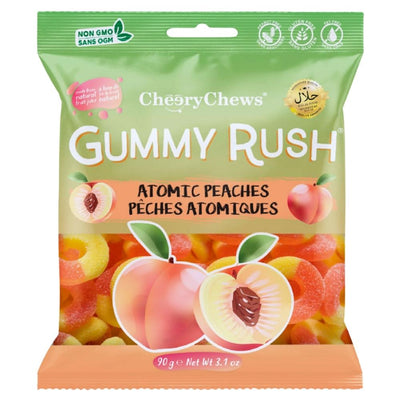Gummy Rush Atomic Peaches 90g 12 Pack