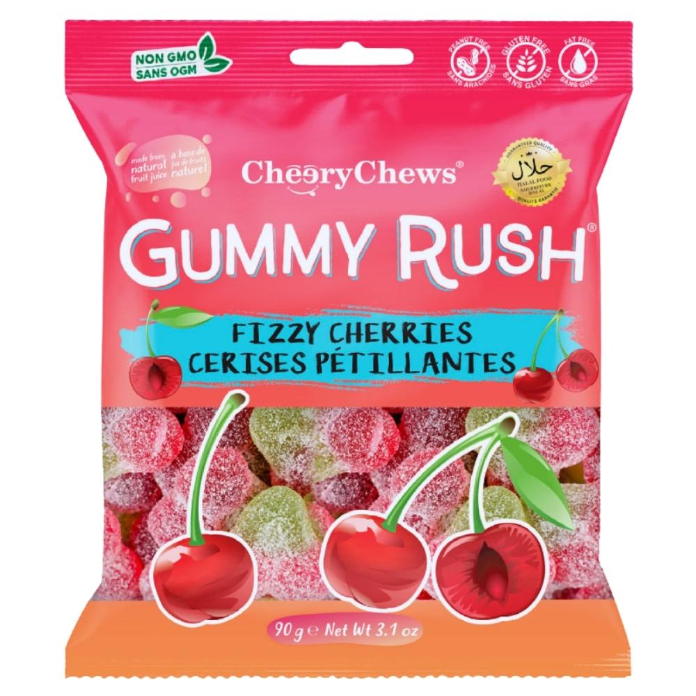 Gummy Rush Fizzy Cherries 90g 12 Pack