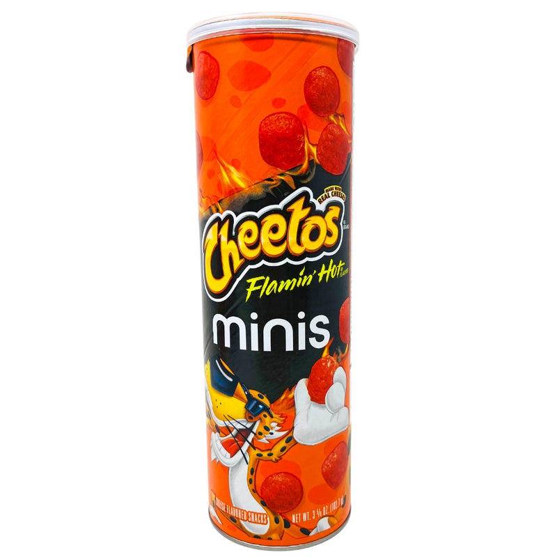 Cheetos Flamin Hot Minis Canister 3.625oz - 12 Pack - American Snacks