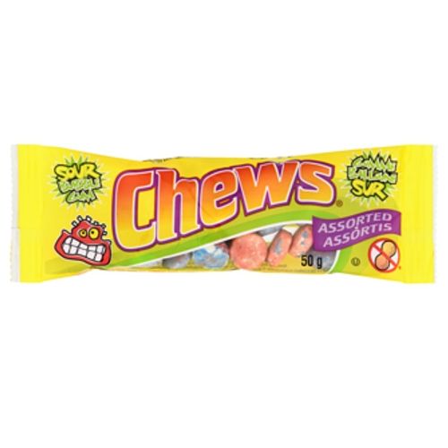 Chews Assorted Sour Bubble Gum-Retro Candy