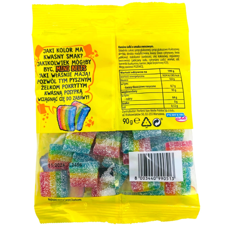 Chupa Chups Jelly Mini Belts Sour 90g ingredients nutrition facts