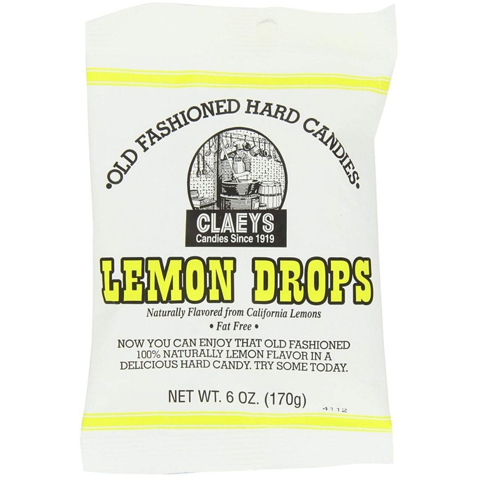 Claeys Lemon Drops Old Fashioned Hard Candies 6oz - 24 Pack