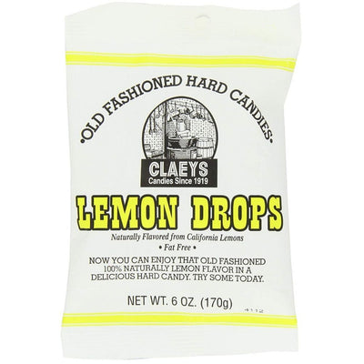 Claeys Lemon Drops Old Fashioned Hard Candies 6oz - 24 Pack
