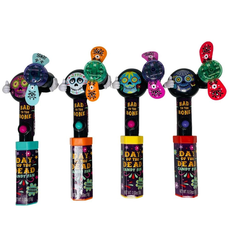 Day of the Dead Halloween Fan with Candy - 6 Pack