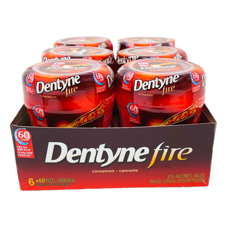 Dentyne Fire Cinnamon 60 Piece Gum Bottle - 6 Pack