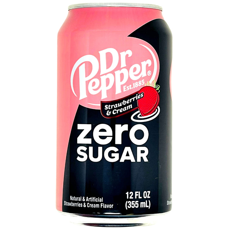 Dr Pepper Zero Sugar Strawberries & Cream 355mL - 12 Pack