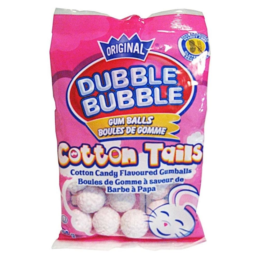 Dubble Bubble  - Cotton Tails Gumballs 99g - 36 Pack - Cotton Candy Flavoured Gumballs