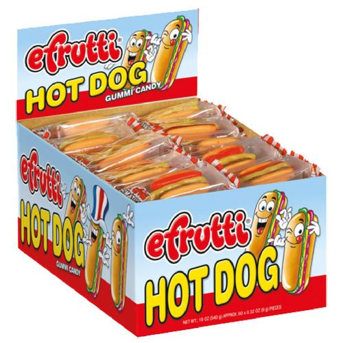 efrutti Gummi Hot Dog Gummy Candy-60 CT