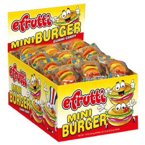 efrutti Gummi Mini Burger Gummy Candy-60 CT