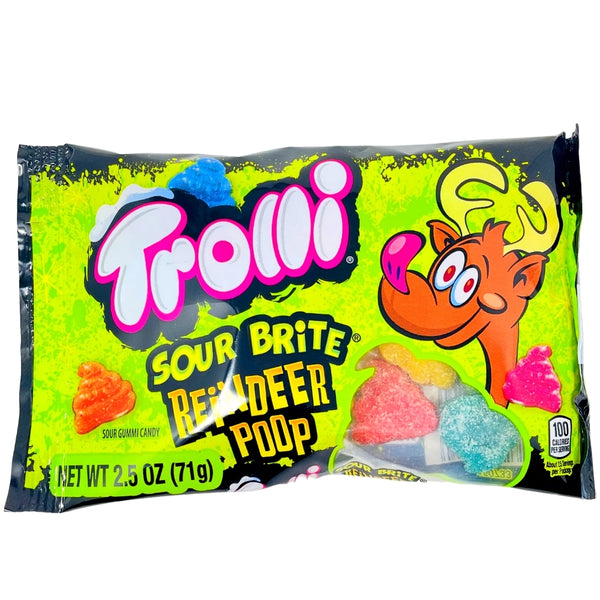 Trolli Sour Brite Reindeer Poop 2.5oz - 24 Pack