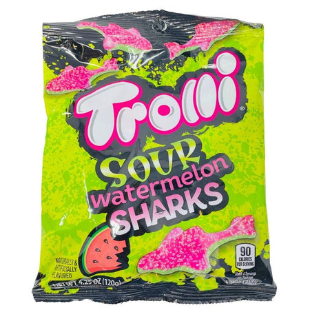 Trolli Sour Watermelon Sharks 4.25oz  12 Pack