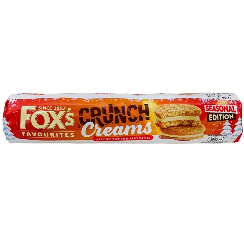 Fox Sticky Toffee Pudding Creams Sandwich Biscuits UK 200g - 16 Pack