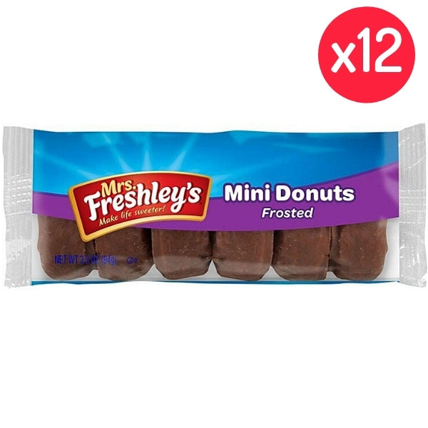 Mrs Freshley's Chocolate Frosted Mini Donuts 3oz - 12 Pack