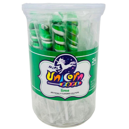 Mini Unicorn Pops Green - 24 Pack