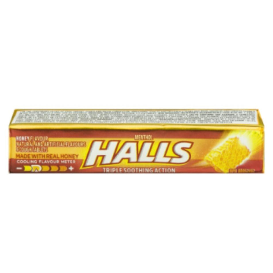 Halls Honey Flavour Menthol Drops Singles 9pc - 20 Pack