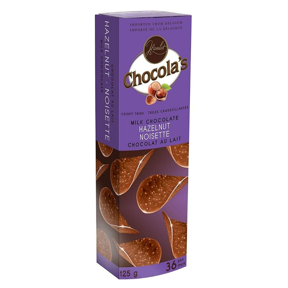 Hamlet Chocola Milk Chocolate Hazelnut Crispy Thins 125g - 12 Pack