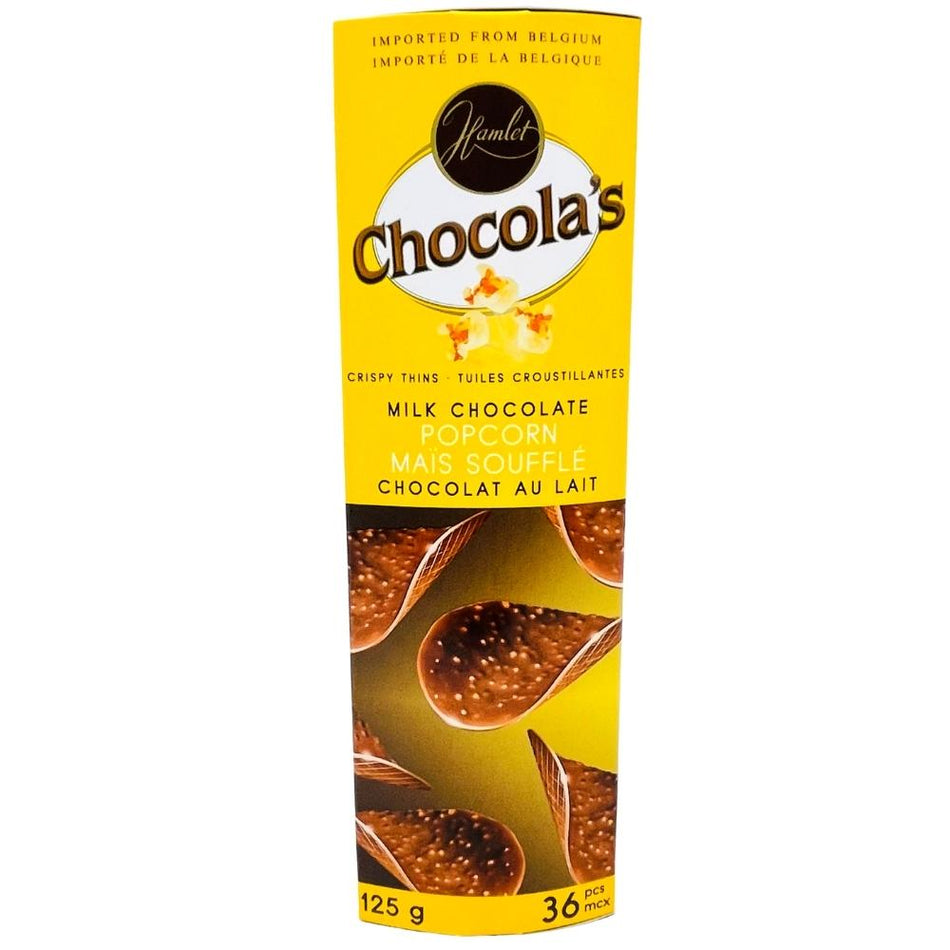 Hamlet Chocola's Milk Chocolate Crispy Thins Popcorn 125g - 12 Pack