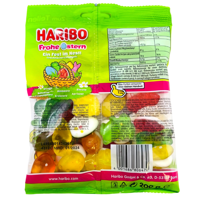 Haribo Happy Easter (Frohe Ostern) 200g ingredients nutrition facts