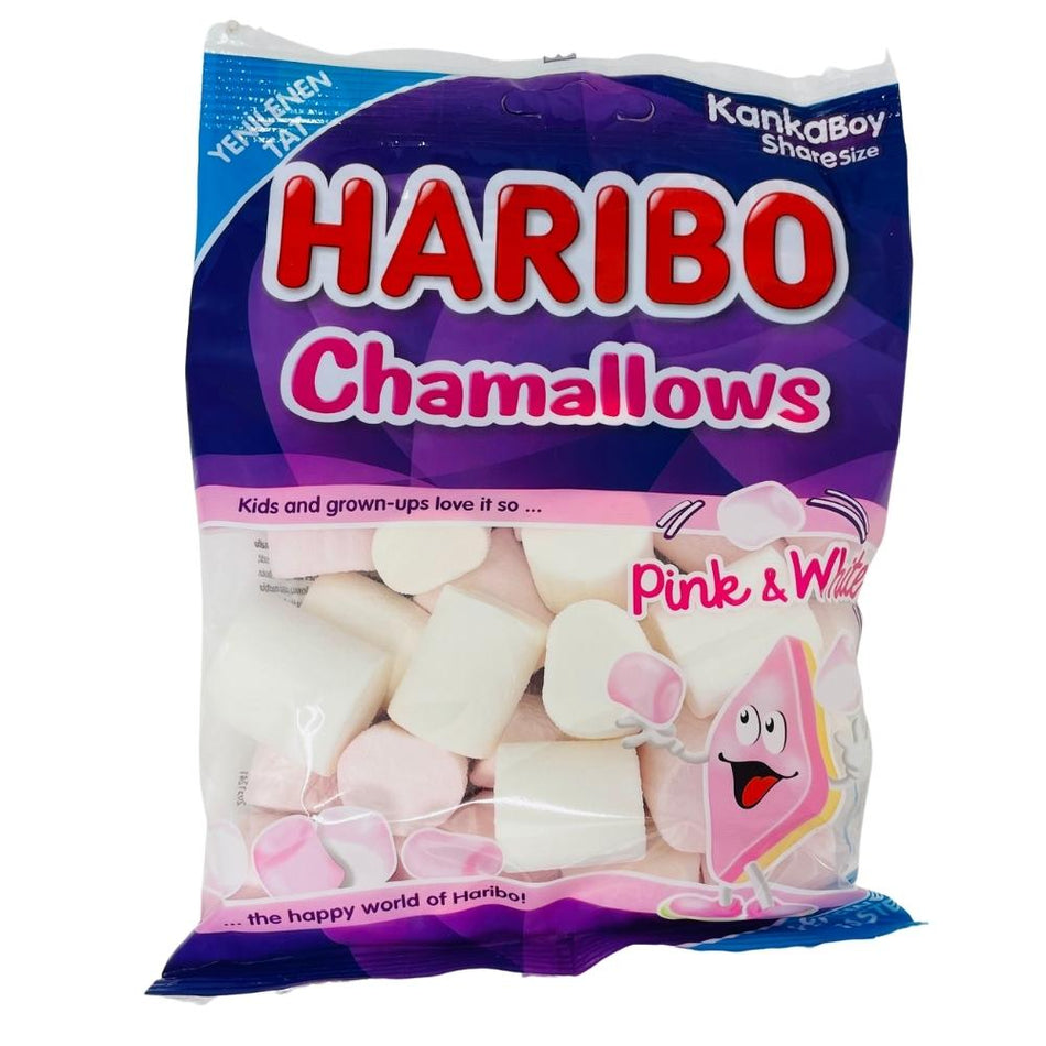 Haribo Halal Marshmallows Chamallows Original Pink and White 70g 24 Pack iWholesaleCandy.ca