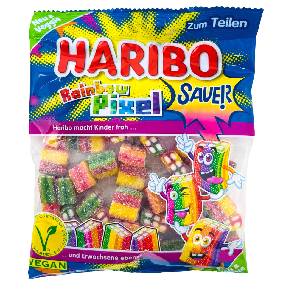 Haribo Rainbow Pixel Sour 160g - 18 Pack Sour Candy from Haribo