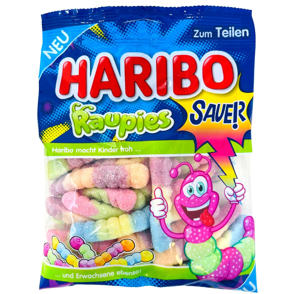Haribo Sour Caterpillars (Raupies) 160g - 24 Pack