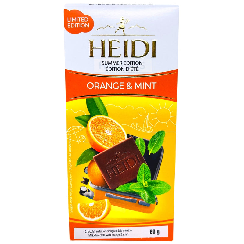 Heidi Milk Chocolate with Orange and Mint 80g - 20 Pack