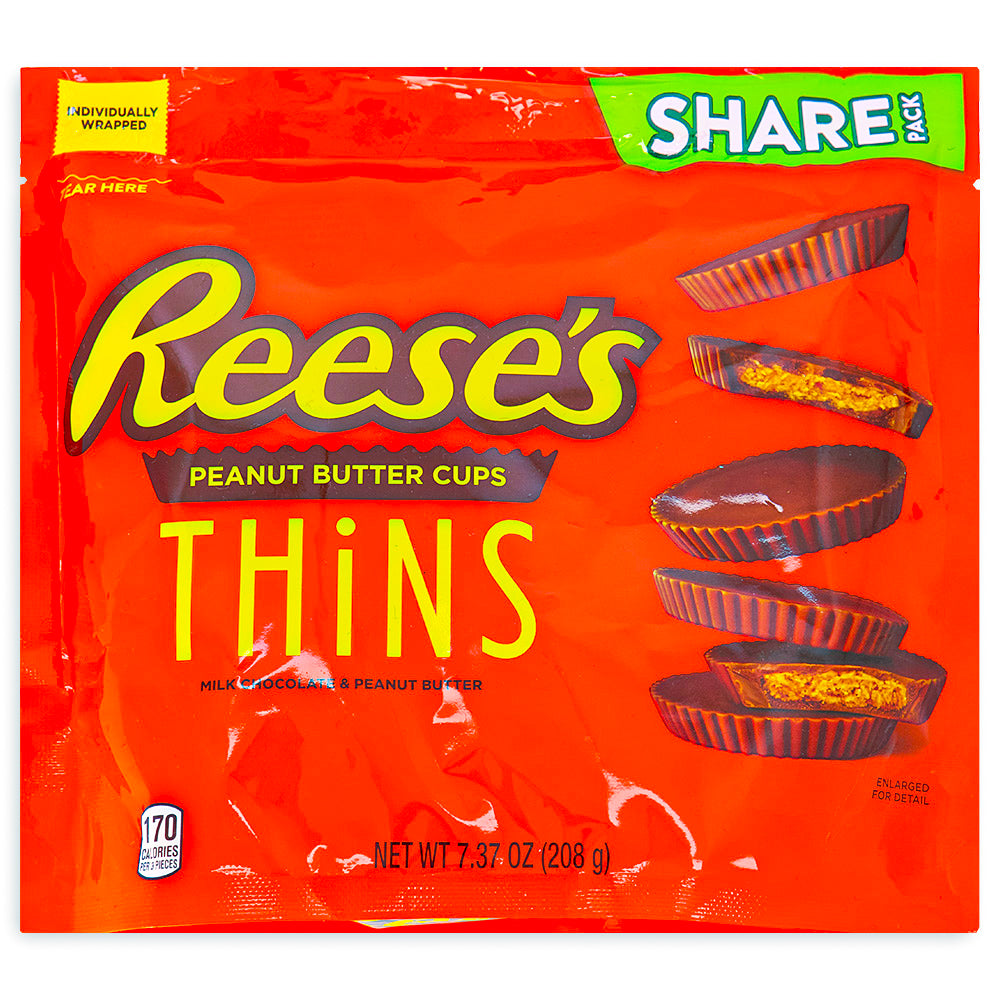 Reese's Peanut Butter Cups Thins Milk Chocolate 208g - 8 Pack