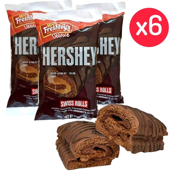 Mrs Freshley's Hershey's Swiss Rolls 2.8oz - 6 Pack