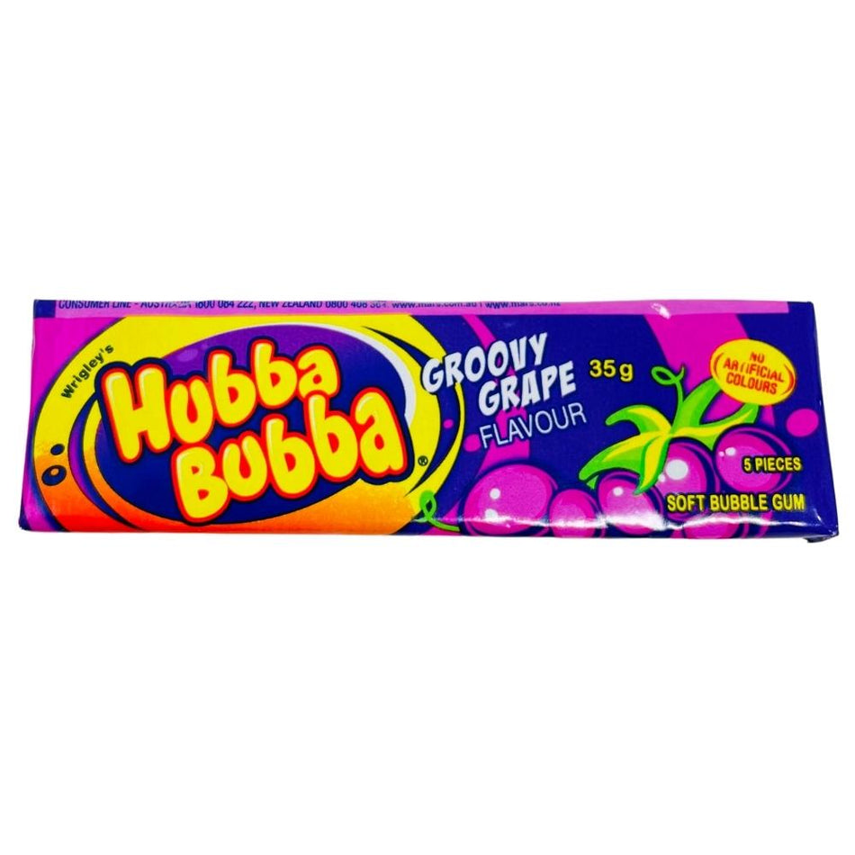 Hubba Bubba Groovy Grape Bubble Gum - Australlia - 20 Pack