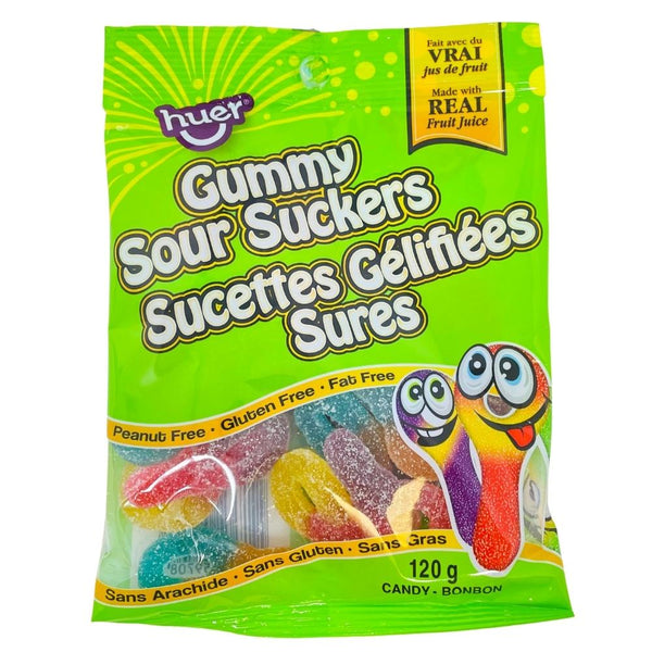 Huer Gummy Sour Suckers 120g - 24 Pack