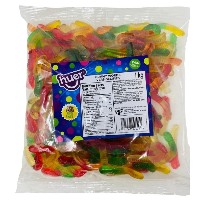 Huer Halal Gummy Worms 1kg iWholesaleCandy