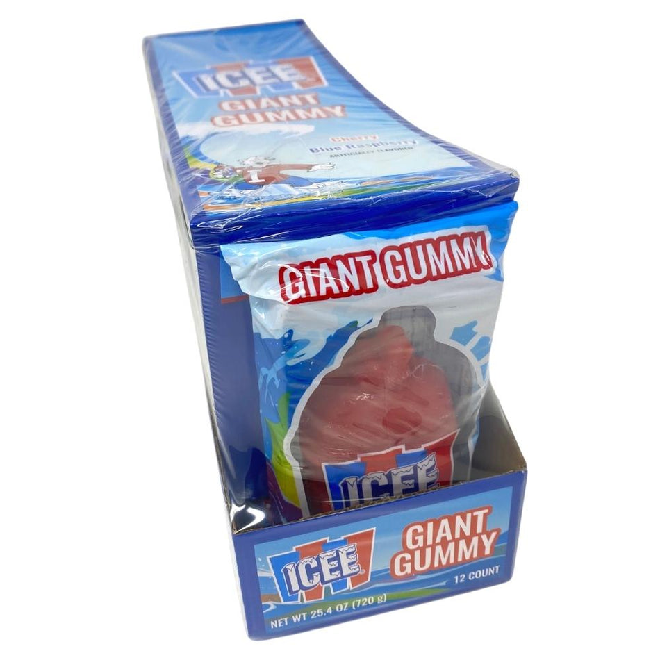 icee giant gummy slushie candy blue raspberry and cherry full box