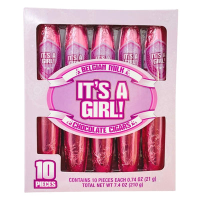 It's A Girl Belgian Milk Chocolate Cigar Box 7.4oz - 8 Pack