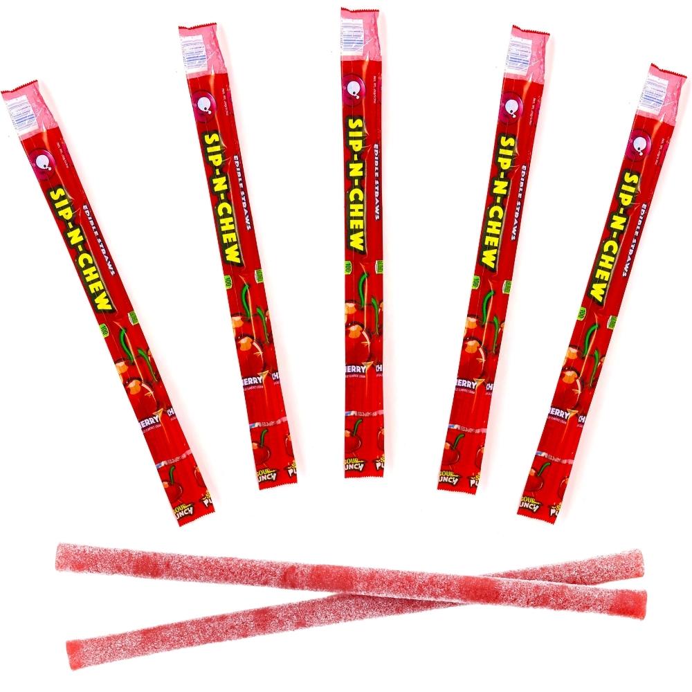 Sour Punch Sip-n-Chew Cherry Straws 26g 30 Pack