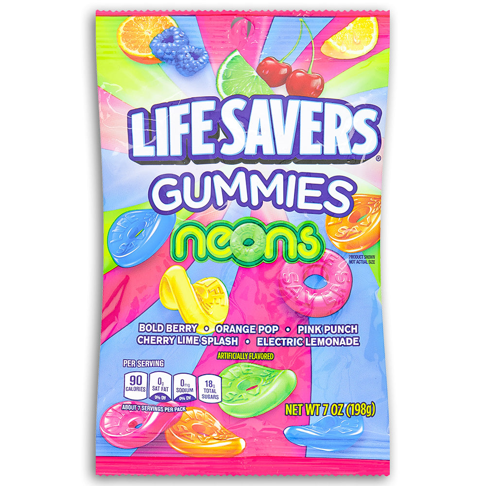 Lifesavers Gummies Neons Candies 7oz - 12 Pack