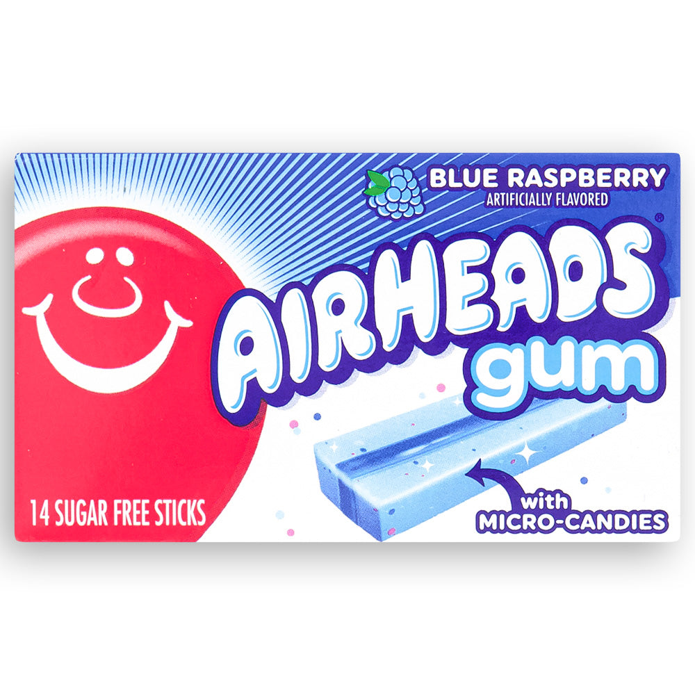 AirHeads Gum Blue Raspberry  14 Stick Pack - 12 Pack