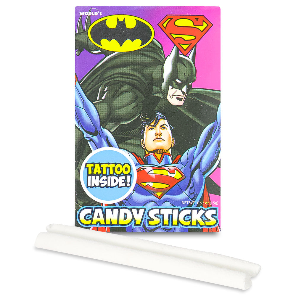 World's Batman and Superman Candy Sticks - 24 Pack