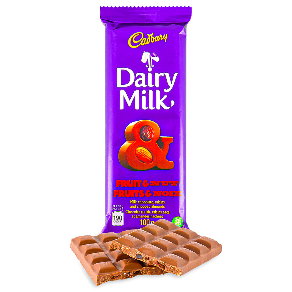 Cadbury Dairy Milk Fruit & Nut Bar 100g - 24 Pack