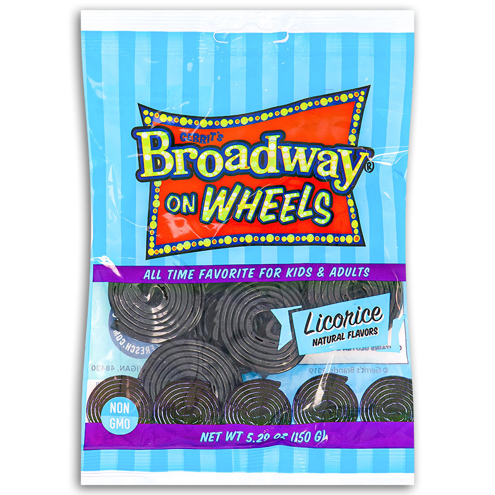 Gerrit's Broadway on Wheels Black Licorice Wheels 5.29oz - 12 Pack