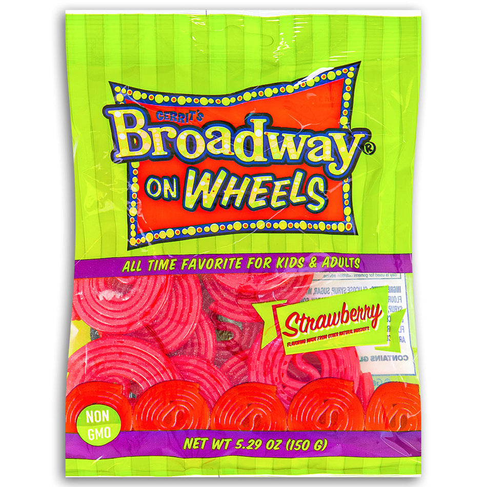 Gerrit's Broadway on Wheels Strawberry Licorice Wheels 5.29oz - 12 Pack