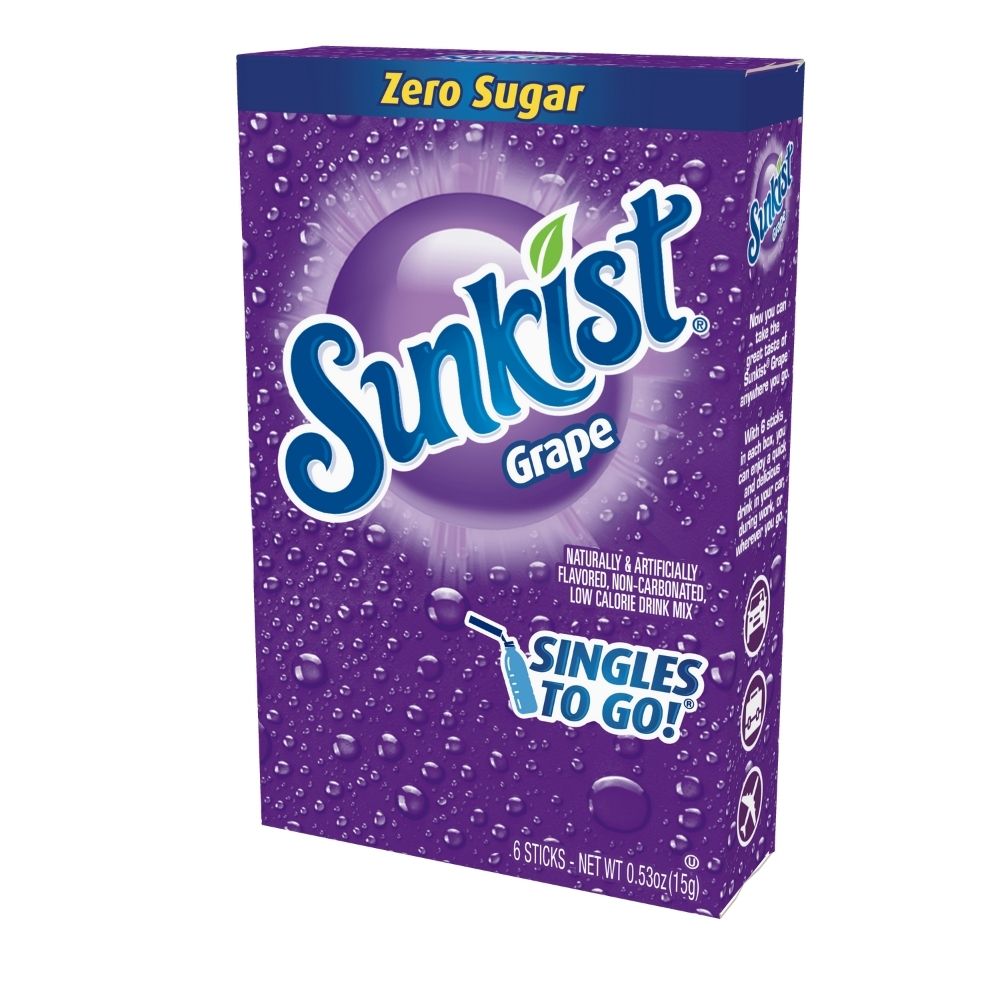 Sunkist Singles To Go Grape - 12 Pack