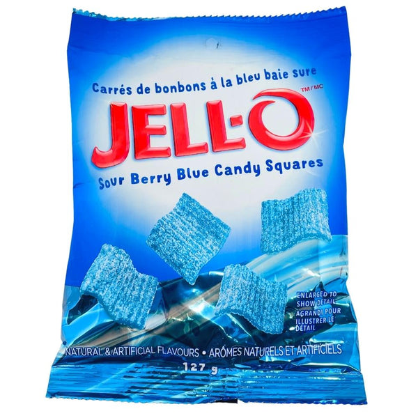 Jello Sour Berry Blue Candy Squares 127g - 12 Pack