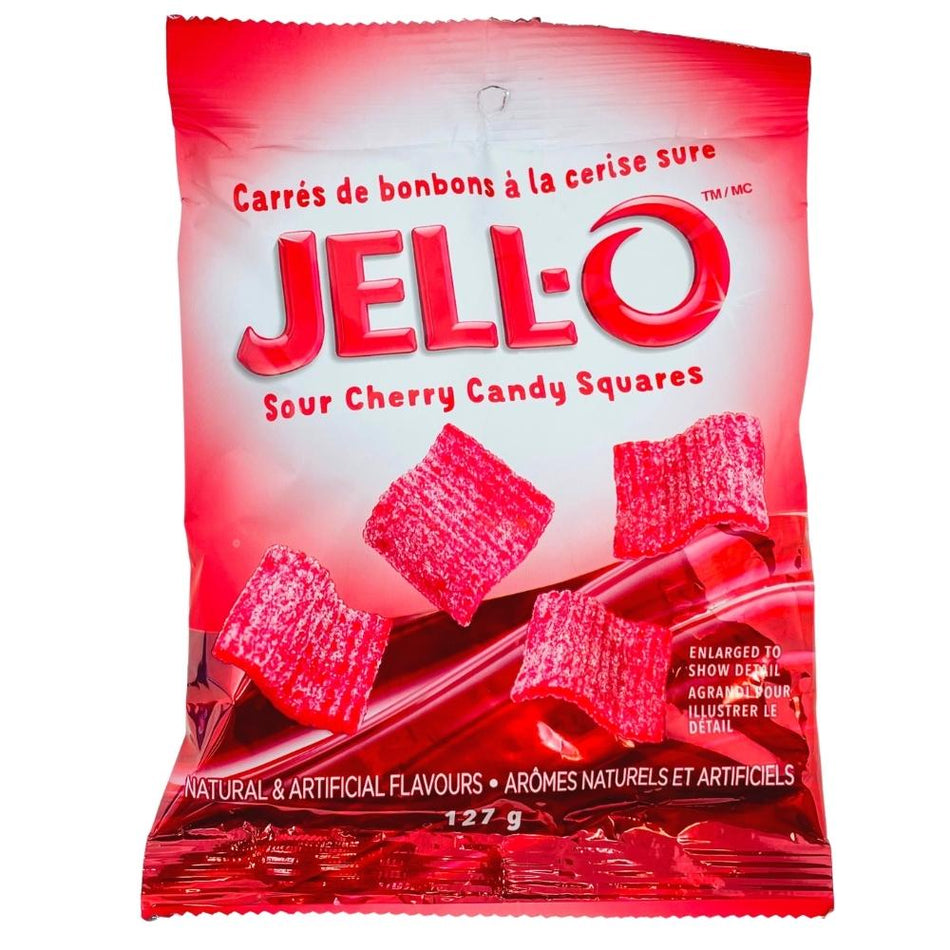 Jello Sour Cherry Candy Squares 127g - 12 Pack