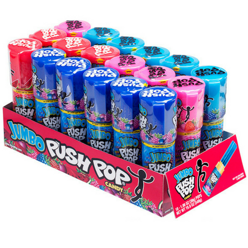 Jumbo Push Pop Candy-18 CT Lollipops - Bazooka Joe