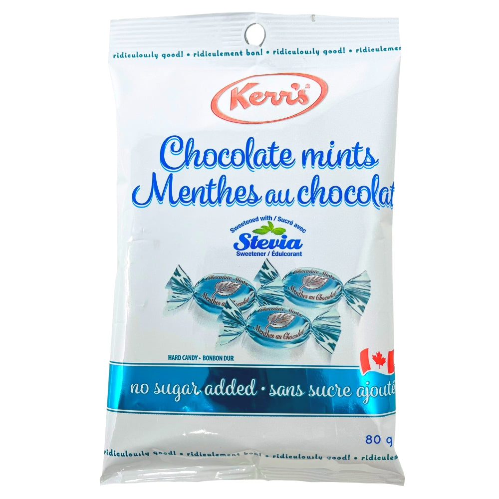 Kerr's Light Chocolate Mints No Sugar Added 80g - 12 Pack