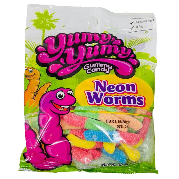 Yumy Yumy Neon Worms 4.5oz 12 Pack